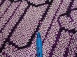 Photo6: 1B04z70  Japanese Kimono Silk SHIBORI FABRIC Wave Dark purple 60.2x14.2 (6)