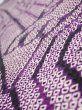 Photo4: 1B05z80  Japanese Kimono Silk SHIBORI FABRIC Wave Dark purple 61.4x14.4 (4)