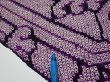 Photo6: 1B05z80  Japanese Kimono Silk SHIBORI FABRIC Wave Dark purple 61.4x14.4 (6)