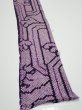 Photo2: 1B07z40  Japanese Kimono Silk SHIBORI FABRIC Wave Dark purple 55.9x7.7 (2)