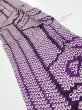Photo2: 1B10z20  Japanese Kimono Silk SHIBORI FABRIC Wave Dark purple 37.0x6.9 (2)