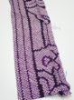 Photo4: 1B10z20  Japanese Kimono Silk SHIBORI FABRIC Wave Dark purple 37.0x6.9 (4)