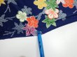 Photo6: 1B01z50  Japanese Kimono Silk  FABRIC Maple Navy 40.9x14.6 (6)