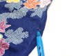 Photo6: 1B07z40  Japanese Kimono Silk  FABRIC Maple Navy 58.3x7.3 (6)