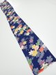 Photo4: 1B08z40  Japanese Kimono Silk  FABRIC Maple Navy 58.7x7.1 (4)