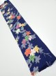 Photo1: 1B10z20  Japanese Kimono Silk  FABRIC Maple Navy 36.2x7.1 (1)