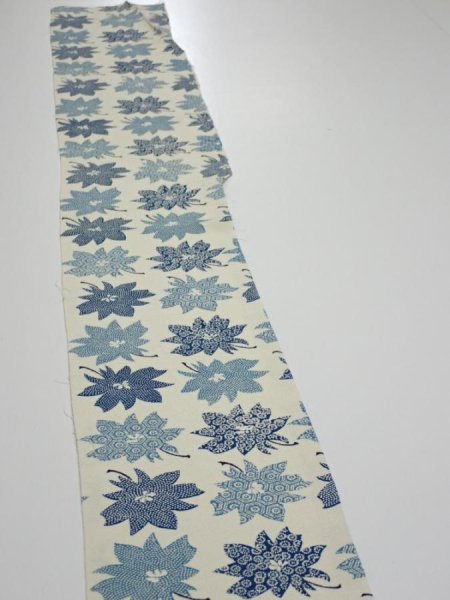 Photo3: 1B02z40  Japanese Kimono Silk  FABRIC Flower Oyster White 53.5x6.9 (3)