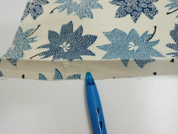 Photo7: 1B02z40  Japanese Kimono Silk  FABRIC Flower Oyster White 53.5x6.9 (7)