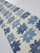 Photo1: 1B04z30  Japanese Kimono Silk  FABRIC Flower Oyster White 34.3x6.9 (1)