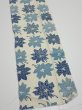 Photo2: 1B04z30  Japanese Kimono Silk  FABRIC Flower Oyster White 34.3x6.9 (2)