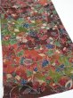 Photo2: 1B01z70  Japanese Kimono Crepe Silk  FABRIC Karahana Red-Brown 41.3x14.6 (2)
