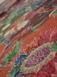 Photo4: 1B01z70  Japanese Kimono Crepe Silk  FABRIC Karahana Red-Brown 41.3x14.6 (4)