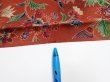 Photo6: 1B01z70  Japanese Kimono Crepe Silk  FABRIC Karahana Red-Brown 41.3x14.6 (6)