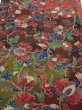 Photo1: 1B02z70  Japanese Kimono Crepe Silk  FABRIC Karahana Red-Brown 41.3x14.4 (1)
