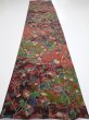 Photo5: 1B04z100  Japanese Kimono Crepe Silk  FABRIC Karahana Red-Brown 66.5x14.6 (5)