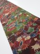Photo1: 1B07z50  Japanese Kimono Crepe Silk  FABRIC Karahana Red-Brown 61.0x7.1 (1)