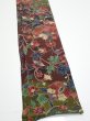 Photo2: 1B08z50  Japanese Kimono Crepe Silk  FABRIC Karahana Red-Brown 61.0x7.1 (2)