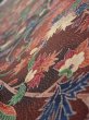 Photo4: 1B08z50  Japanese Kimono Crepe Silk  FABRIC Karahana Red-Brown 61.0x7.1 (4)