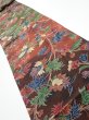 Photo1: 1B09z60  Japanese Kimono Crepe Silk  FABRIC Karahana Red-Brown 78.7x7.1 (1)