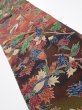 Photo2: 1B10z30  Japanese Kimono Crepe Silk  FABRIC Karahana Red-Brown 38.6x7.1 (2)