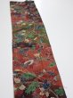 Photo3: 1B10z30  Japanese Kimono Crepe Silk  FABRIC Karahana Red-Brown 38.6x7.1 (3)