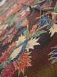 Photo5: 1B10z30  Japanese Kimono Crepe Silk  FABRIC Karahana Red-Brown 38.6x7.1 (5)