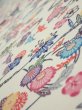 Photo4: 1B01z50  Japanese Kimono Silk  FABRIC Flowers Off-white 35.4x14.6 (4)