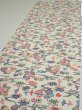 Photo3: 1B02z90  Japanese Kimono Silk  FABRIC Flowers Off-white 64.6x14.6 (3)