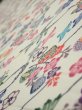 Photo4: 1B02z90  Japanese Kimono Silk  FABRIC Flowers Off-white 64.6x14.6 (4)