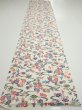 Photo5: 1B02z90  Japanese Kimono Silk  FABRIC Flowers Off-white 64.6x14.6 (5)