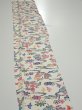 Photo3: 1B06z40  Japanese Kimono Silk  FABRIC Flowers Off-white 57.5x7.1 (3)