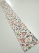 Photo5: 1B06z40  Japanese Kimono Silk  FABRIC Flowers Off-white 57.5x7.1 (5)