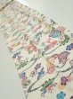 Photo1: 1B07z60  Japanese Kimono Silk  FABRIC Flowers Off-white 82.7x7.3 (1)