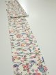 Photo3: 1B07z60  Japanese Kimono Silk  FABRIC Flowers Off-white 82.7x7.3 (3)