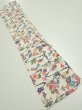 Photo1: 1B08z30  Japanese Kimono Silk  FABRIC Flowers Off-white 33.1x7.3 (1)