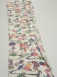 Photo4: 1B08z30  Japanese Kimono Silk  FABRIC Flowers Off-white 33.1x7.3 (4)