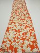 Photo5: 1i01z80  Japanese Kimono Silk  FABRIC Plum tree Orange-red 60.6x14.6 (5)