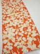 Photo2: 1i02z80  Japanese Kimono Silk  FABRIC Plum tree Orange-red 60.6x14.6 (2)
