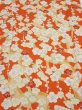 Photo1: 1i05z80  Japanese Kimono Silk  FABRIC Plum tree Orange-red 61.4x14.6 (1)