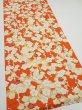 Photo2: 1i06z80  Japanese Kimono Silk  FABRIC Plum tree Orange-red 61.4x14.6 (2)