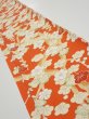Photo1: 1i07z40  Japanese Kimono Silk  FABRIC Plum tree Orange-red 57.1x7.3 (1)