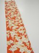 Photo3: 1i07z40  Japanese Kimono Silk  FABRIC Plum tree Orange-red 57.1x7.3 (3)