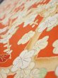 Photo4: 1i08z40  Japanese Kimono Silk  FABRIC Plum tree Orange-red 57.1x7.3 (4)