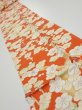 Photo1: 1i09z60  Japanese Kimono Silk  FABRIC Plum tree Orange-red 86.6x7.1 (1)
