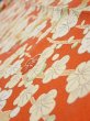Photo2: 1i09z60  Japanese Kimono Silk  FABRIC Plum tree Orange-red 86.6x7.1 (2)