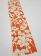 Photo3: 1i09z60  Japanese Kimono Silk  FABRIC Plum tree Orange-red 86.6x7.1 (3)