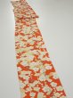 Photo4: 1i09z60  Japanese Kimono Silk  FABRIC Plum tree Orange-red 86.6x7.1 (4)