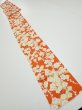 Photo5: 1i09z60  Japanese Kimono Silk  FABRIC Plum tree Orange-red 86.6x7.1 (5)