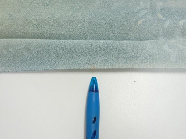 Photo8: 1i01z50  Japanese Kimono Silk  FABRIC Willow Light blue-gray 37.8x14.4 (8)