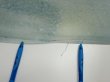 Photo7: 1i02z50  Japanese Kimono Silk  FABRIC Willow Light blue-gray 37.8x14.4 (7)